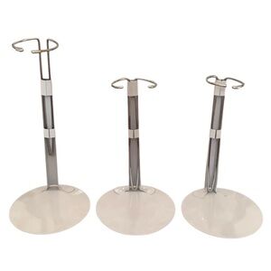 Doll Stands Set 3 Pc Adjustable Vintage Doll Stands Doll House Accessories White
